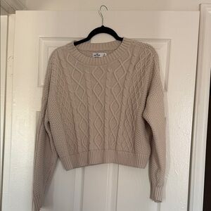 Hollister Beige Cable Knit Sweater